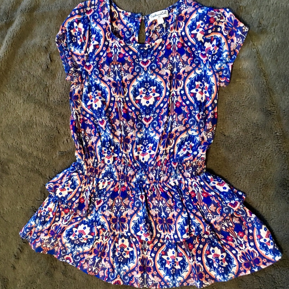 Splendid Cotton Peplum Ruffle Bottom Dress/Tunic